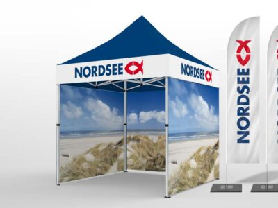 2x2 Info-Pavillon 2x2 Info-Pavillon, faltbar. Innen- und Aussenseiten vollflächig bedrucken. Logo Druck auf dem Dachrand