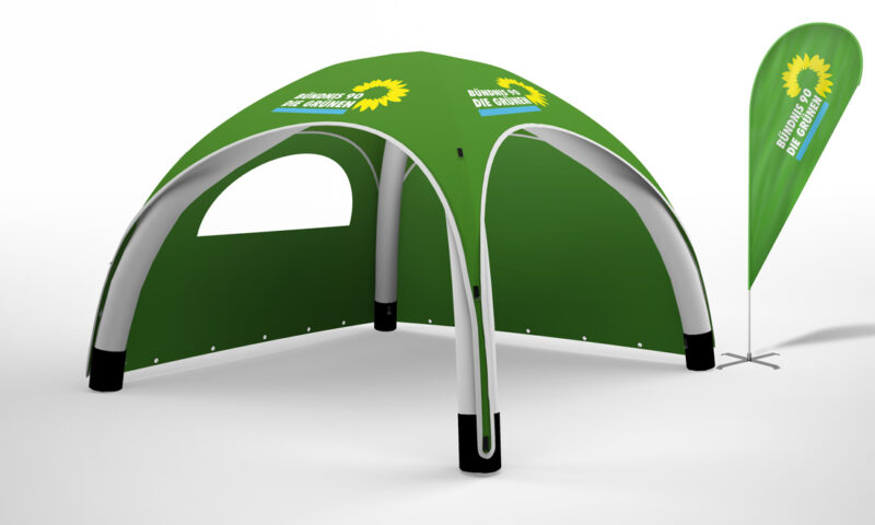 Aufblasbarer Pavillon 3x3. Blas´ deine Werbung auf, dann sieht sie jeder..