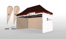 2x3 Promo Faltpavillons Chocoversum Hamburg bedrucken wir auf den Dachrand, angepasst an die Dachfarbe bedruckt.