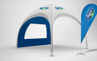 Alpro-Pavillon 3x3 mit werbung