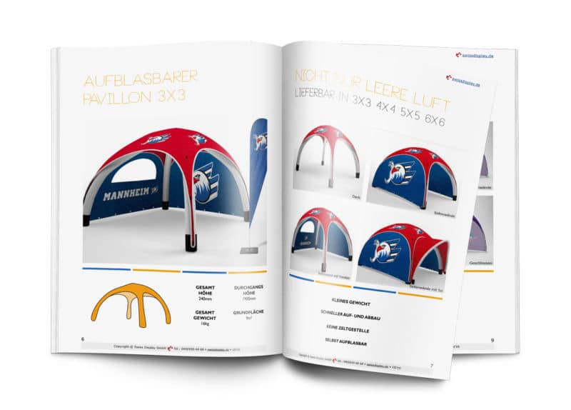 Mobile Pavillons 2020 Katalog mit runden Pavillons bis 140m²