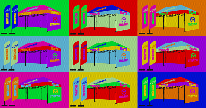 Faltpavillon kaufen mit Firmenwerbung