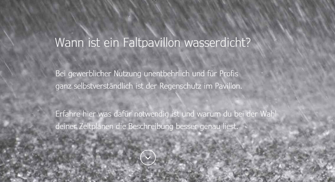Faltpavillons wasserdicht, Wassersäule + DIN Norm
