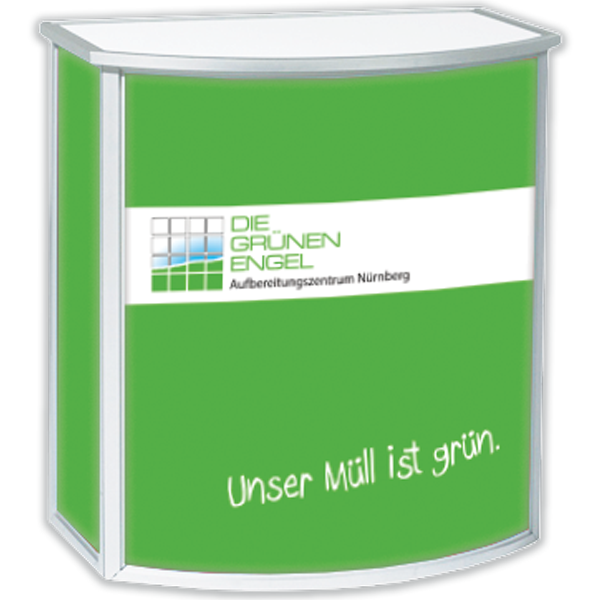 Messetheke 80cm mit runder Front
