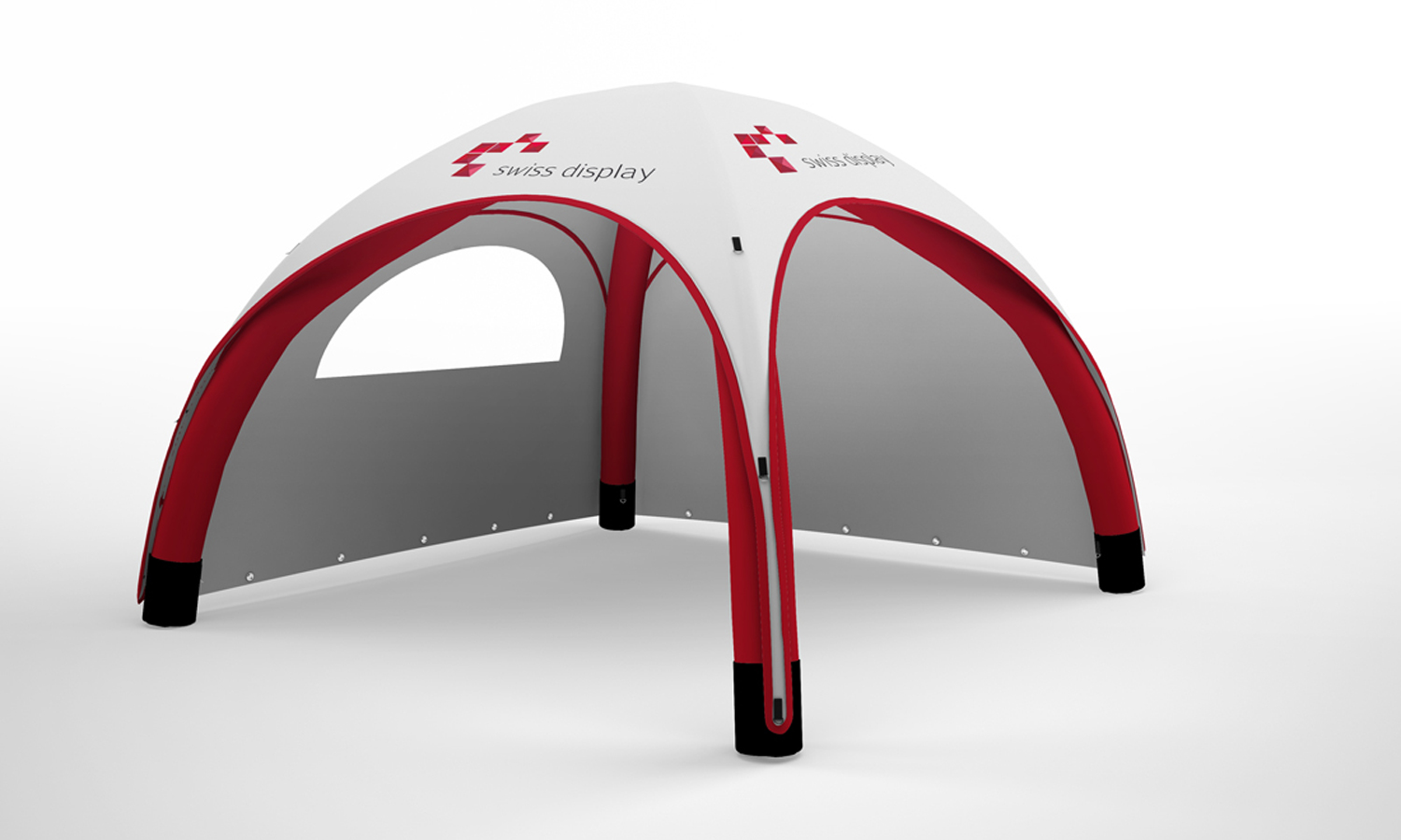 Aufblasbarer Pavillon 5x5 Typ AIRDOME richtet sich selbst auf.