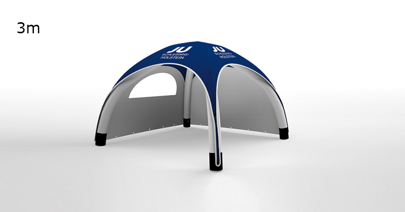 Aufblasbarer Pavillon 5x5 Typ AIRDOME richtet sich selbst auf.