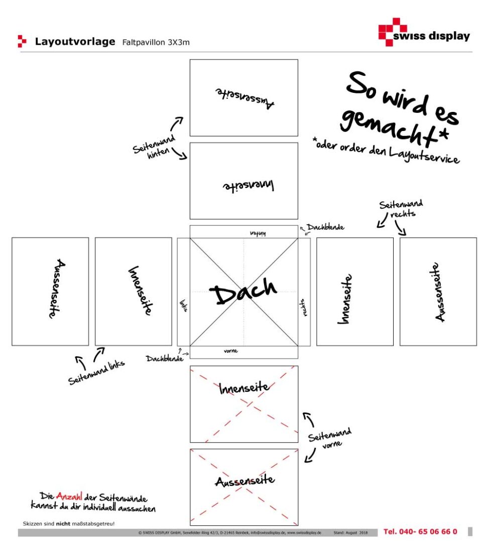 Faltzelt 3x3 Druckvorlage Faltzelt 3x3 Druckvorlage