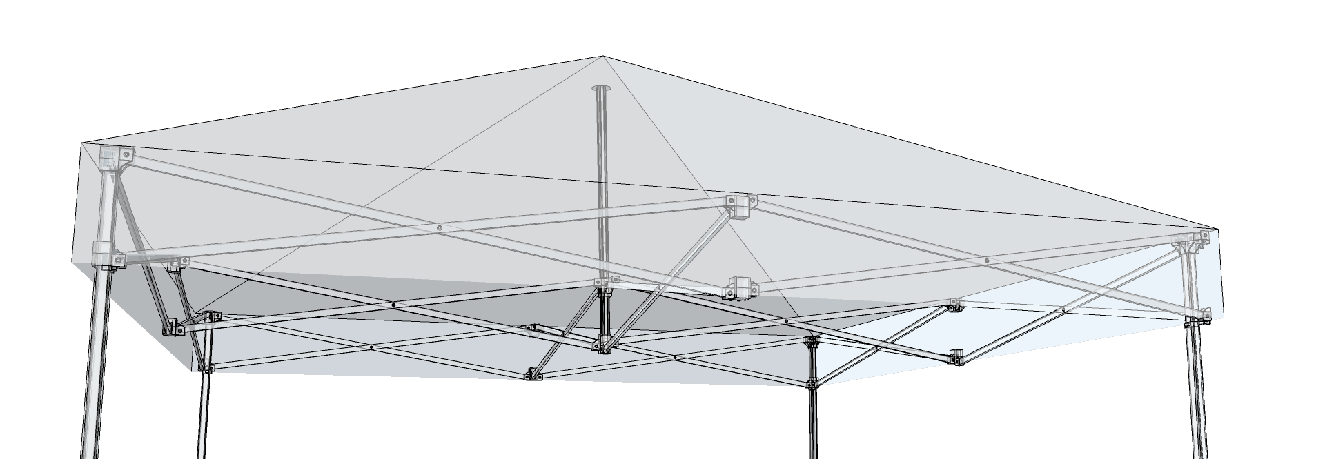 scherengitter-faltzelt-4×4 Faltpavillon 2x2 Durchblick auf die Falttechnik