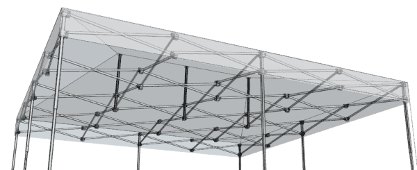 Schematische Darstellung Faltpavillon 5x5 scherengitter-faltzelt-5x5m