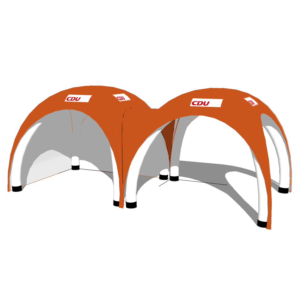 Aufblasbarer Pavillon 3x3 steht sofort und macht keinen Laut. PneumoTent
