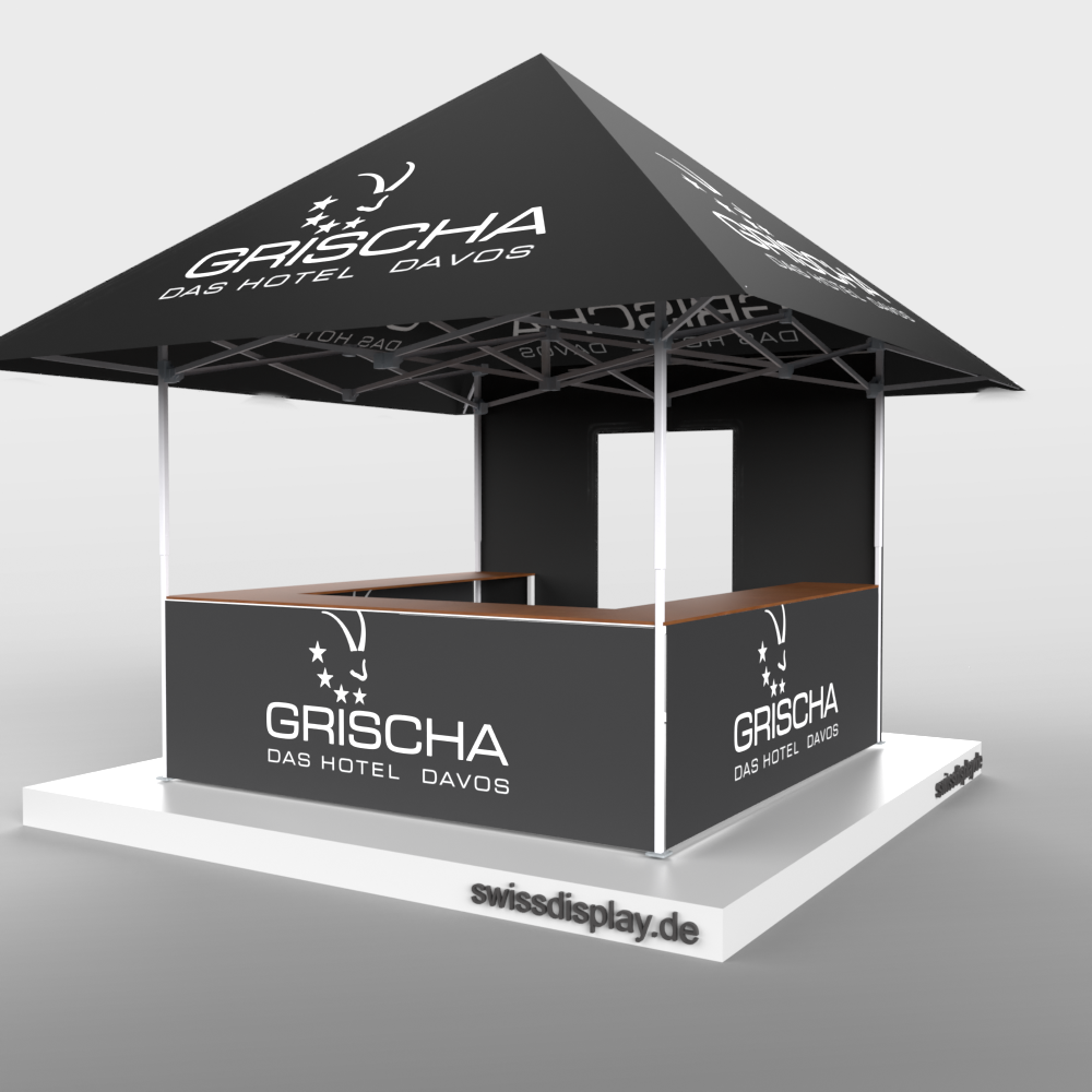 Faltpavillon-3×3-Grischa-Seitlich Rechts Marktstand zum Falten