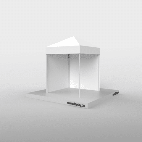 Faltpavillon 2x2m in weiss mit 2 Seitenteilen