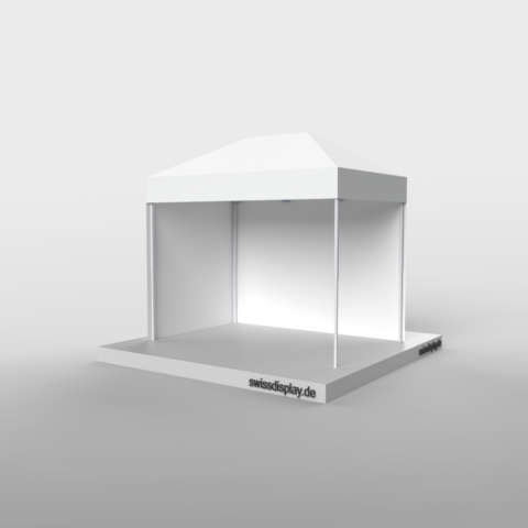 Faltpavillon-2x3 in weiss mit 2 Seitenteilen