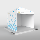 Faltpavillon-3x3-Bayerischer-Landtag-Seitlich-Vorne