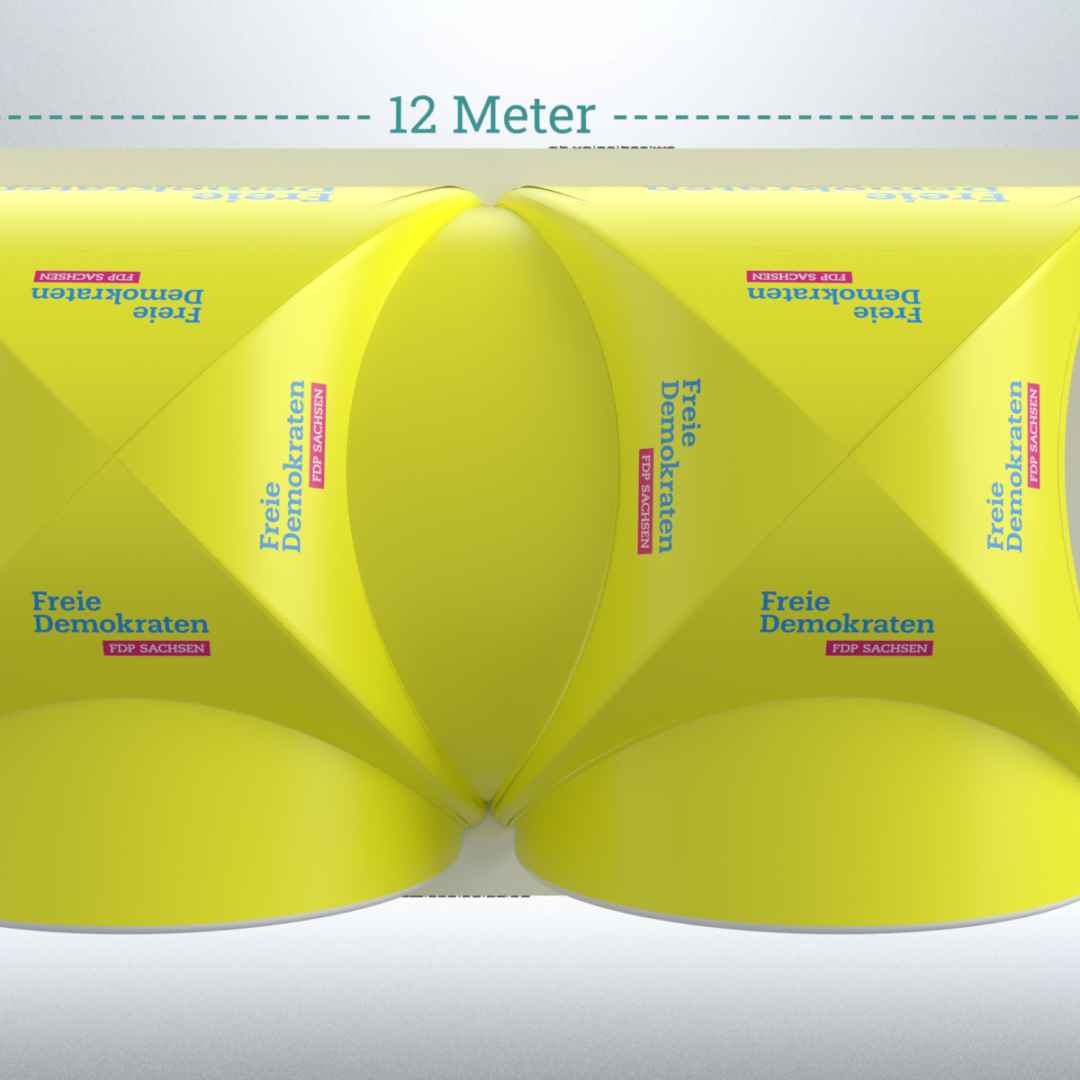 Verbundene Air-Dome Pavillons