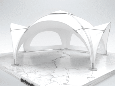Kuppel Pavillon 6x6 mit 5 Seiten