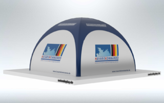 werbung mit zelten: aufblasbarer-pavillon-4x4m-havariekommando-seitenansicht