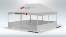 DRK 6x6m Faltpavillon - "Notfall-Einsatz bei Hochwasser 2023"