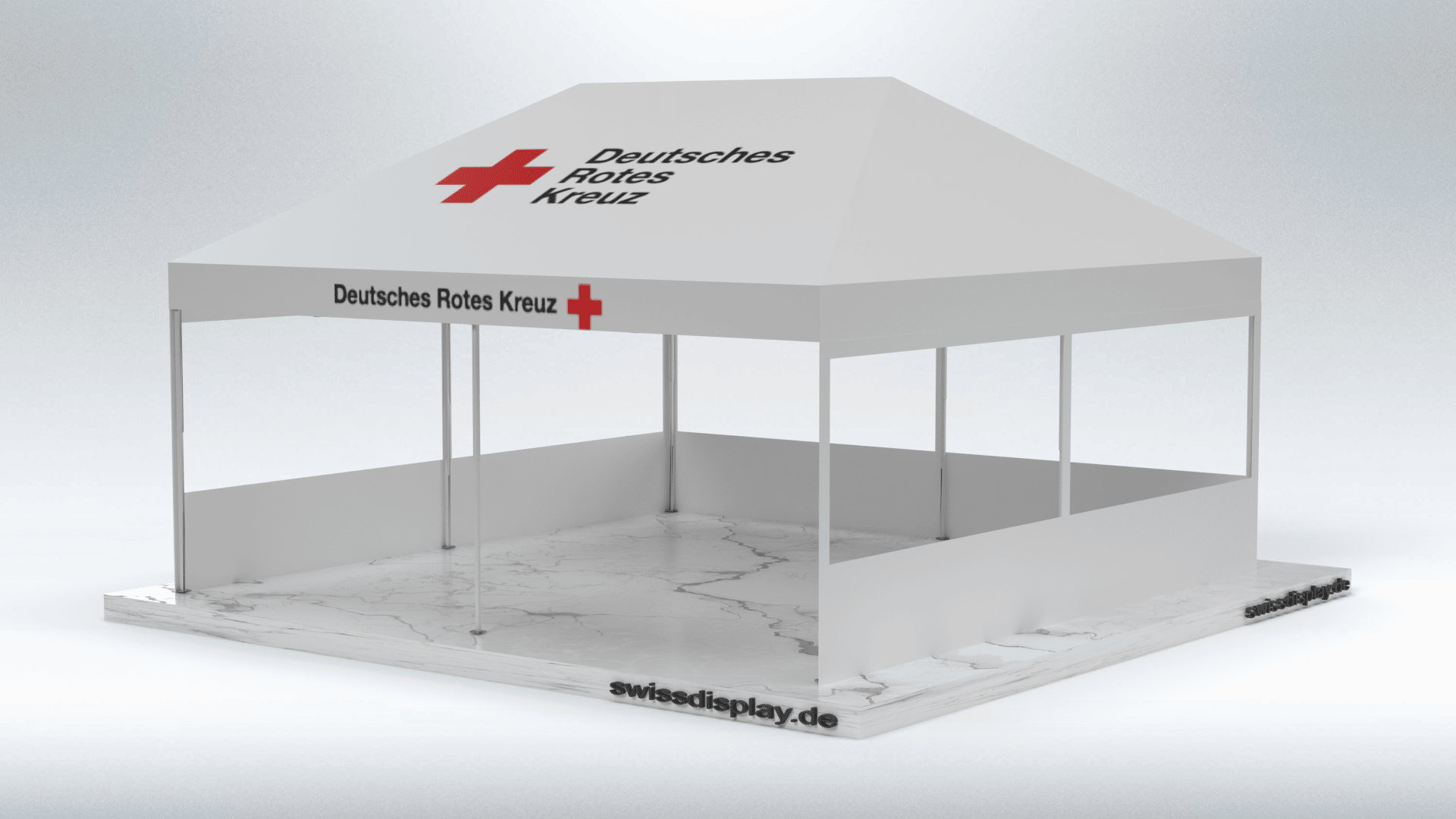 DRK 6x6m Faltpavillon - "Notfall-Einsatz bei Hochwasser 2023"