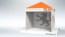 Bedruckter Faltpavillon 3x3 Meter Landkreis Ravensburg, doppelseitig bedrucken wir die Seiten, Logodruck auf dem Dachrand