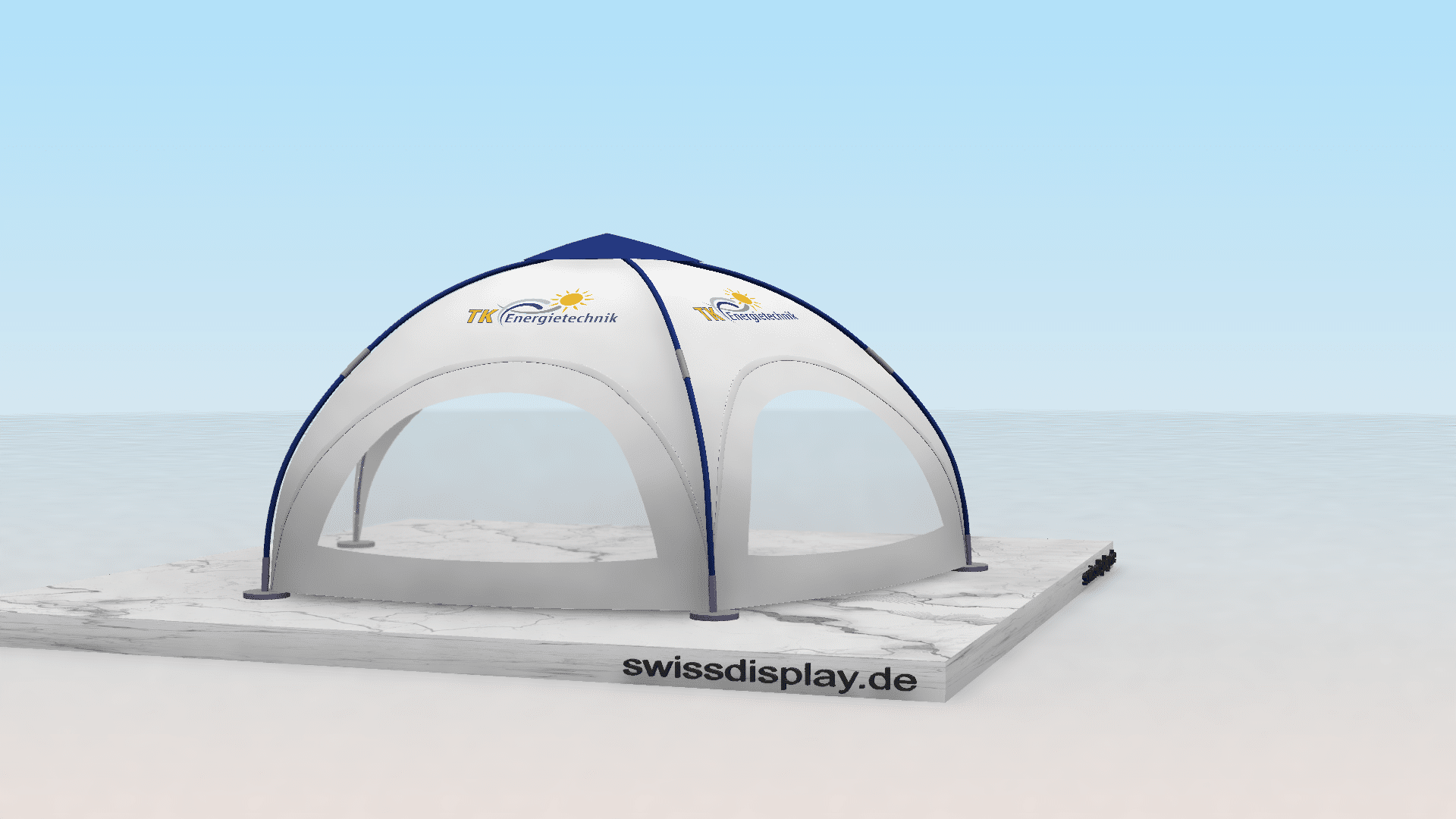 Pavillons 6x6 mit Panoramafenstern und Branding