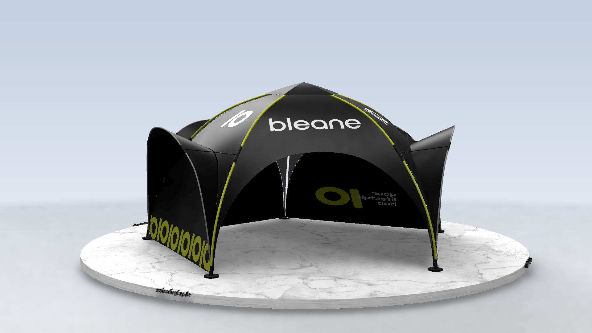 Kuppel Pavillon 9x9 Kuppel-Pavillon 9x9 mit Branding