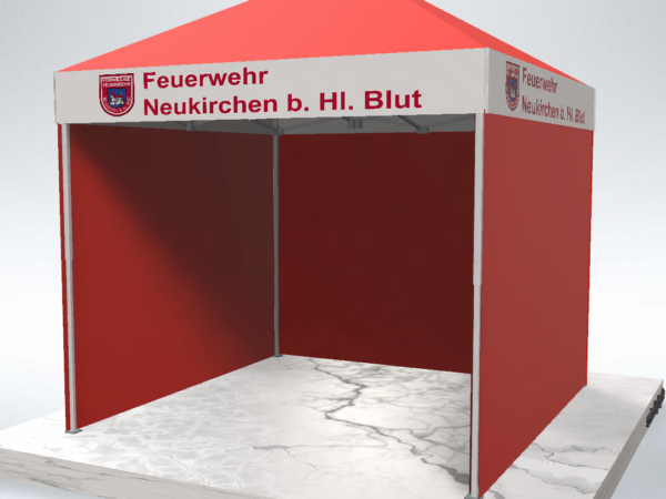 Faltpavillon Feuerwehr Pavillon rot bedruckt mit Wappen und Schriftzug Feuerwehr Pavillon rot bedruckt mit Wappen und Schriftzug