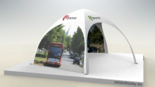 Kuppel Pavillon mit Seitenteilen doppelseitig bedrucken