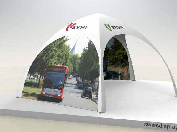 Kuppel Pavillon mit Seitenteilen doppelseitig bedrucken