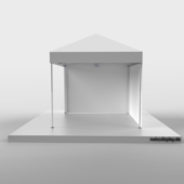 Faltpavillon-3x3 Größenvergleich Platz für ca. 15 Personen (stehend) oder 1 Biertischgarnitur.