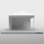 Faltpavillon-4x4 Größenvergleich Platz für ca. 25 Personen. Bietet viel Tiefe für Loungemöbel