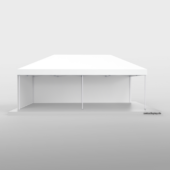 Faltpavillon-4x8 Größenvergleich Platz für ca. 55 Personen (stehend) oder 6-7 Biertischgarnituren.