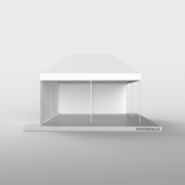 Faltpavilon-5x5 Größenvergleich Sehr repräsentativ. Platz für ca. 45 Personen. Beliebt für VIP-Bereiche