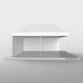 Faltpavilon-6x6 Größenvergleich Riesige Fläche für bis zu 65 Personen (stehend) oder 8-9 Biertischgarnituren.