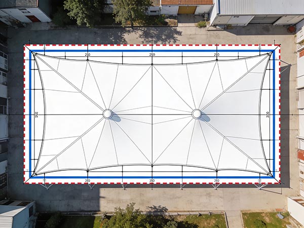 Faltpavillon Druckvorlage Randabfall – Druckdatei mit korrektem Beschnittbereich und Sicherheitsabstand