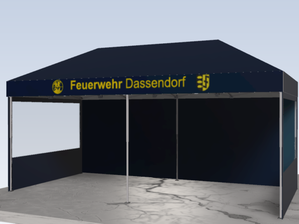 Faltpavillon Feuerwehr mit B1-Zertifizierung für Einsatz und Öffentlichkeitsarbeit