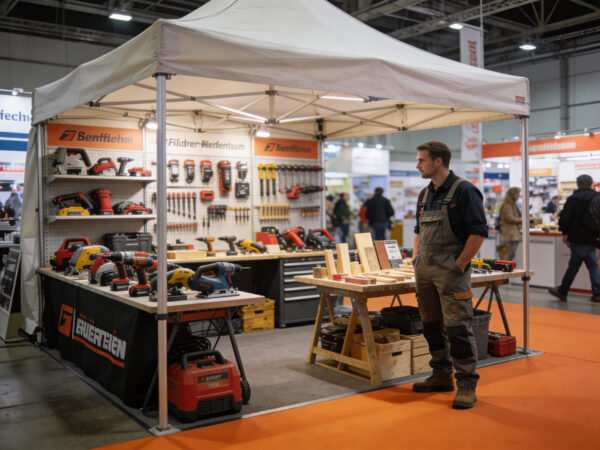 Handwerkerzelt für Messe und gewerblichen Einsatz, robust und witterungsgeschützt