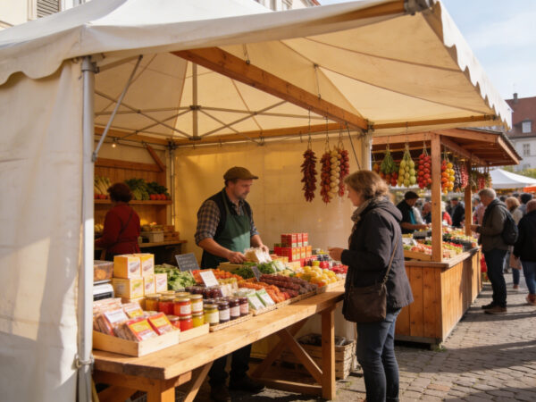 Verkaufspavillon für Wochenmarkt, Messe und Pop-up-Verkauf Verkaufspavillon für Wochenmarkt, Messe und Pop-up-Verkauf